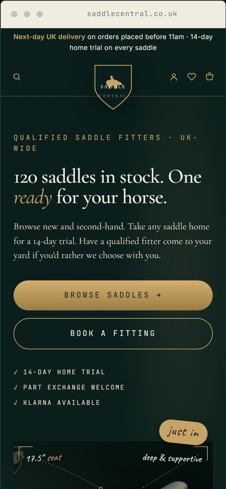 Proposed homepage on mobile